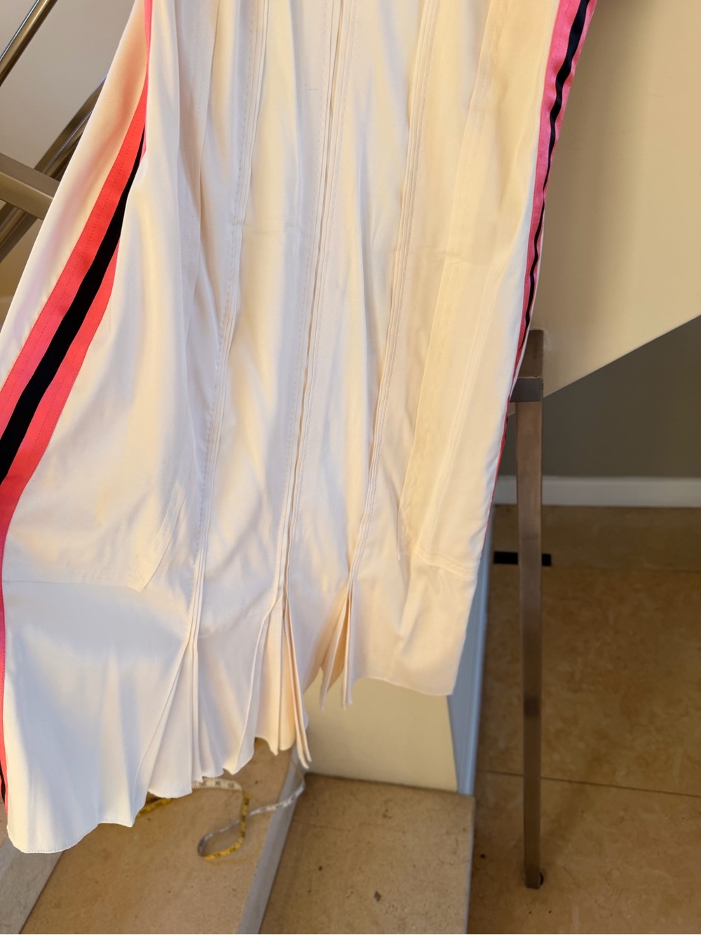 Vintage Gucci White Midi Dress with Pink & Black Side Stripes - Picture 14 of 15